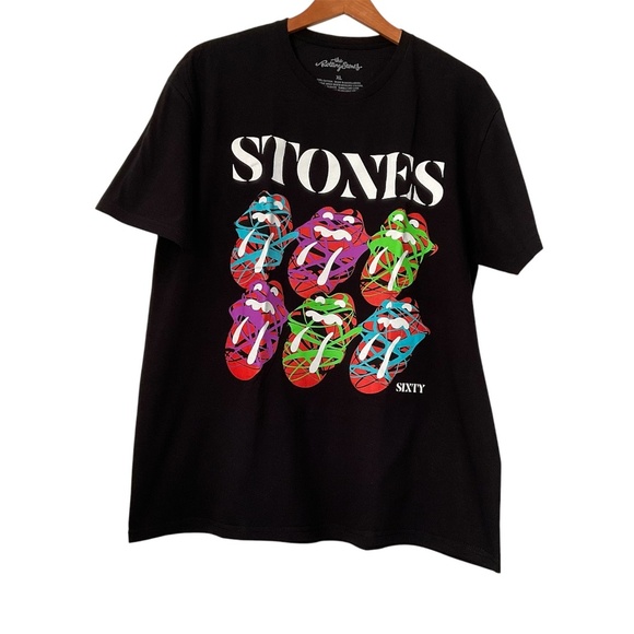 The Rolling Stones X Spotify Fans First T-Shirt XL Black Sixty 70s 80s Y2K - Picture 1 of 6